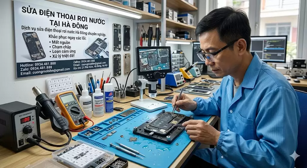 Sửa điện thoại rơi nước tại Hà Đông