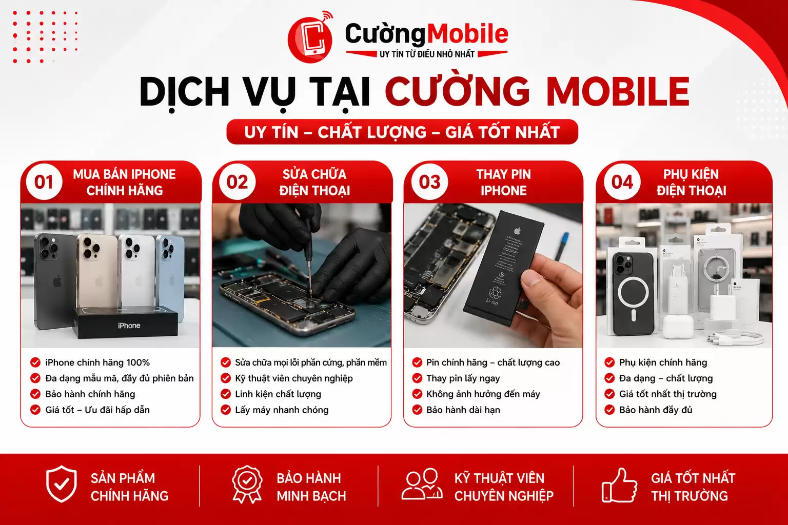 Các dịch vụ tại Cường Mobile