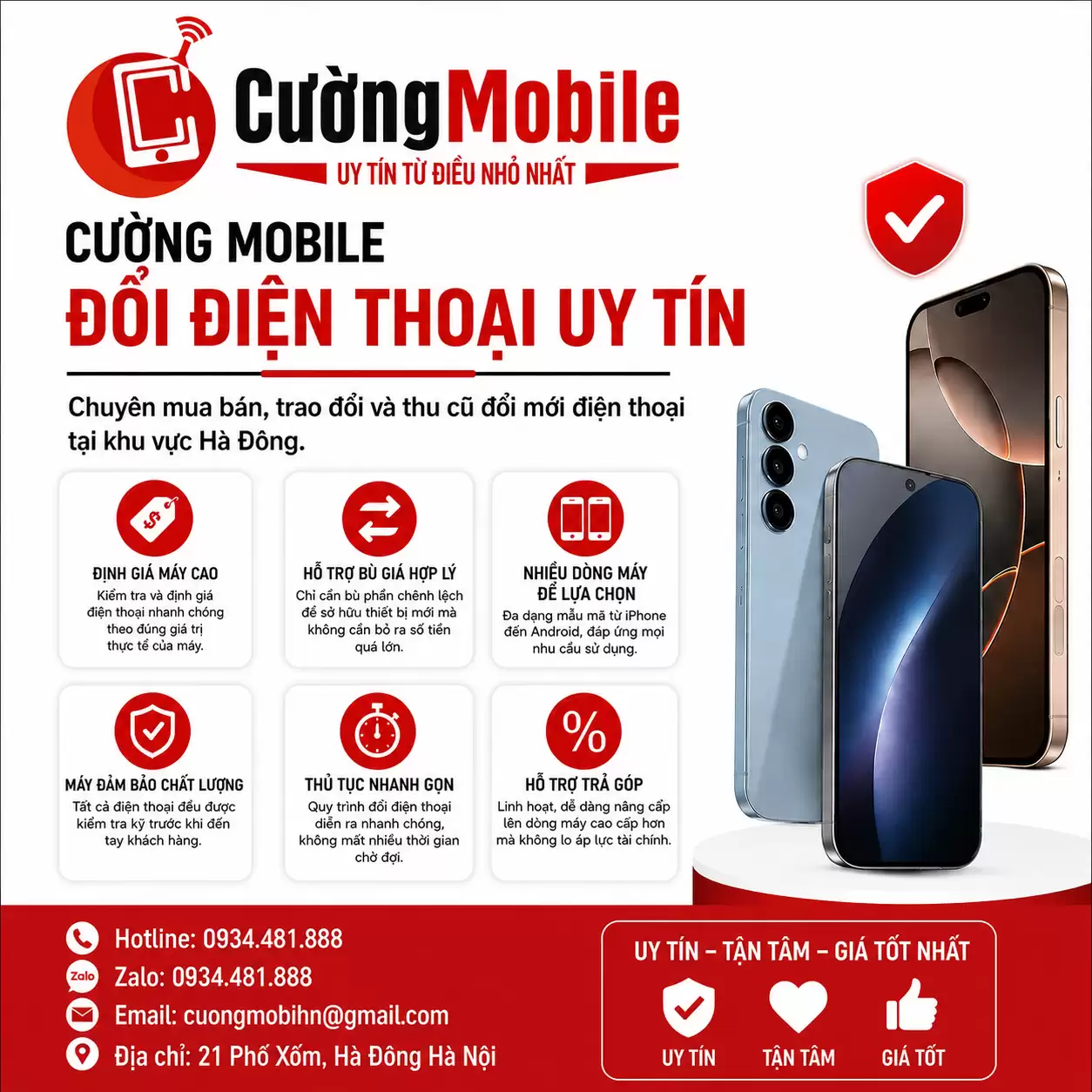Đổi Điện Thoại Gần Bệnh Viện 103 – Nhanh Gọn, Giá Tốt Tại Cường Mobile