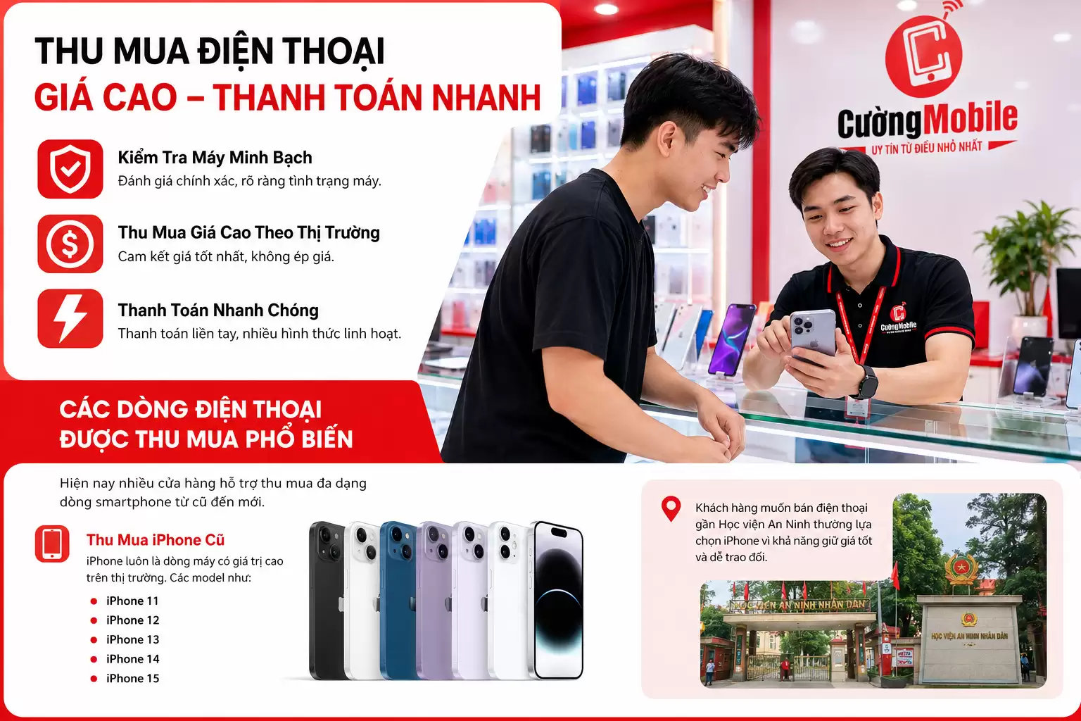 Bán Điện Thoại Gần Học Viện An Ninh Giá Cao, Uy Tín