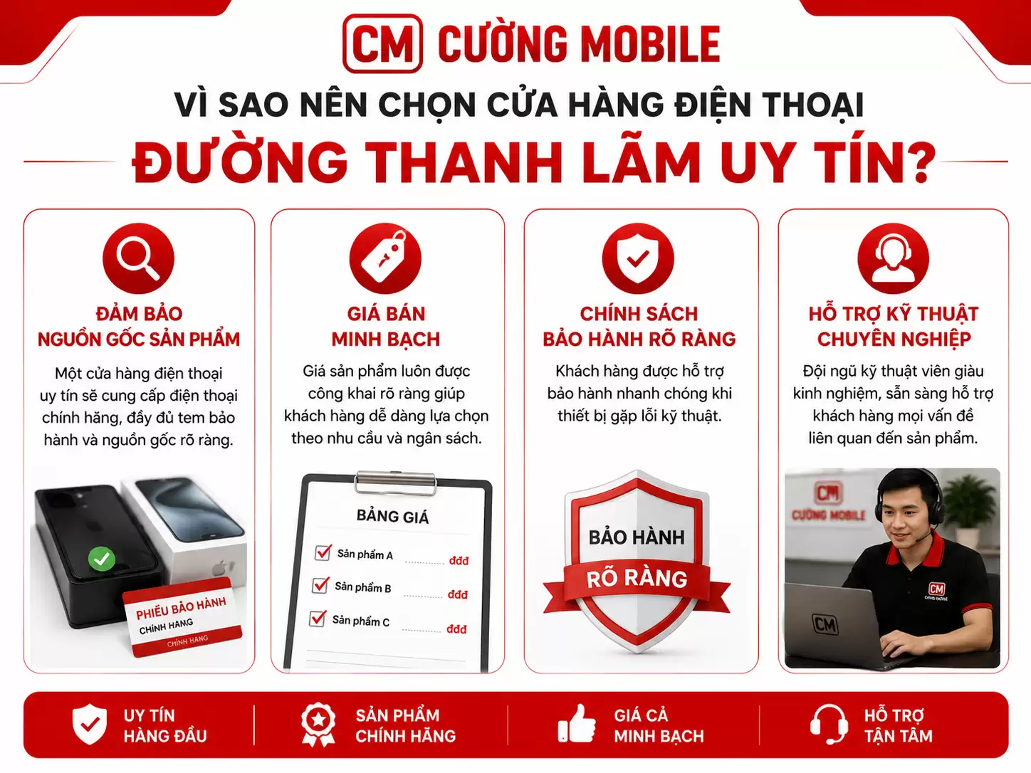 Cửa hàng điẹn thoại Cường mobile uy tín đảm bảo chất lượng