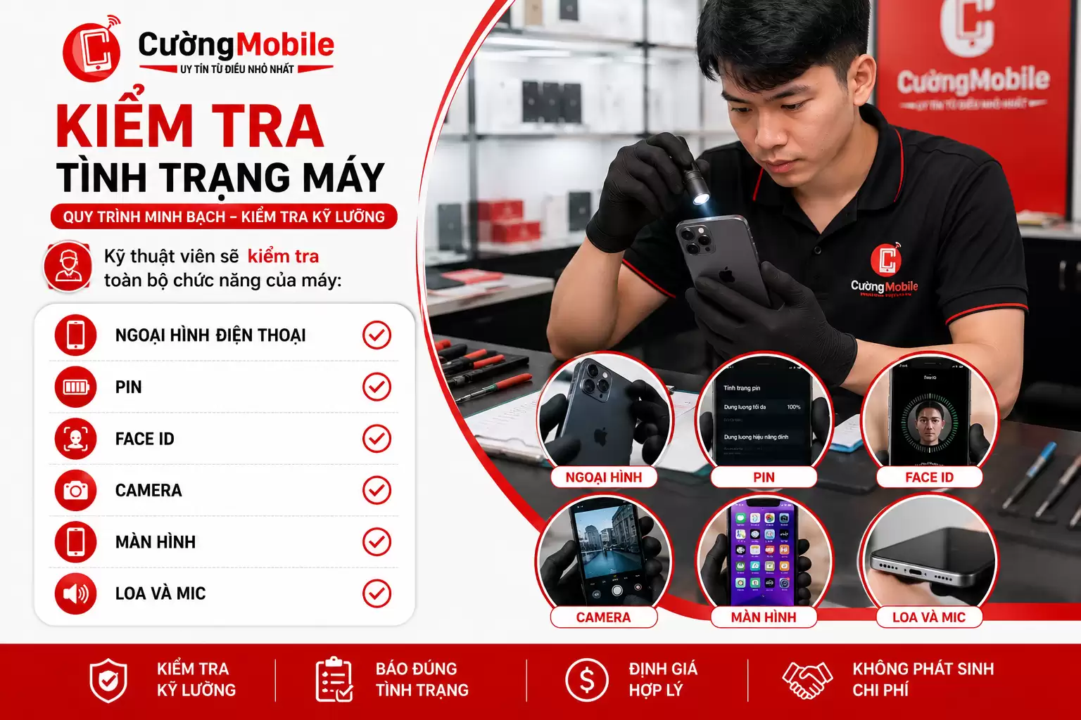 Kiểm tra tình trạng máy tại Cường mobile
