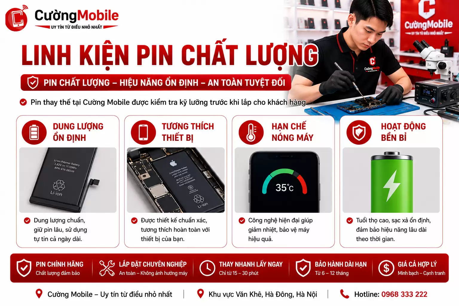 Linh kiện pin chất lượng