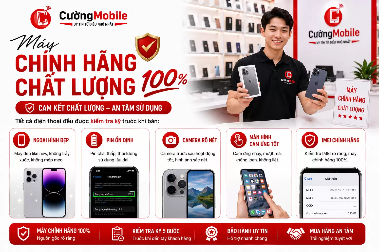 Máy chính hãng và chất lượng tại Cường mobile