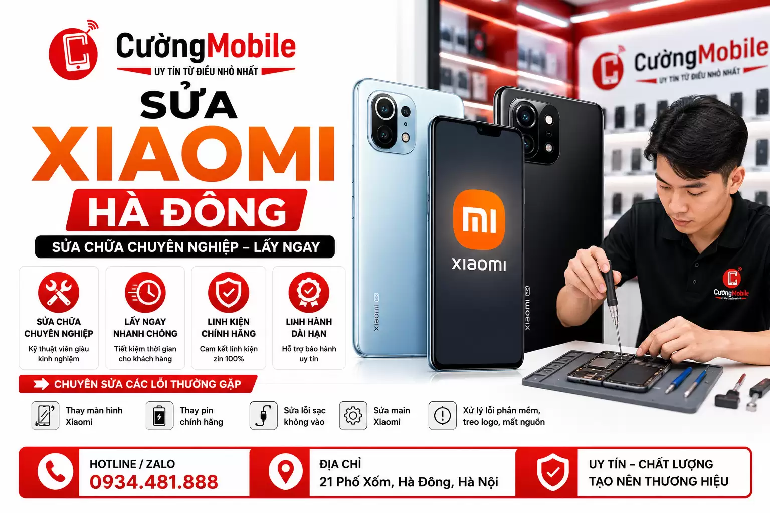 Sửa Xiaomi Hà Đông – Khắc Phục Nhanh, Giá Hợp Lý, Kỹ Thuật Chuyên Nghiệp!