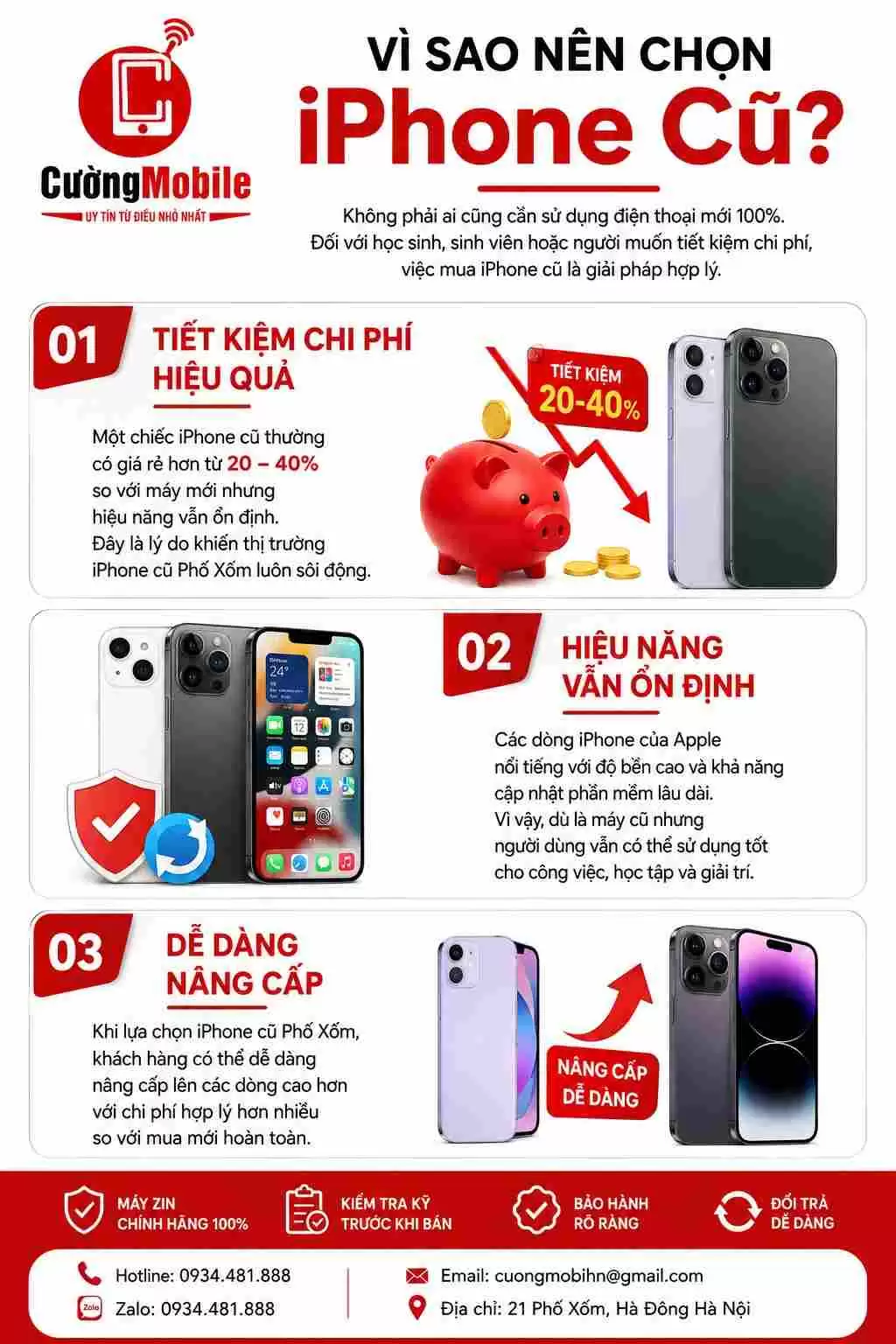 iPhone Cũ Phố Xốm Giá Rẻ, Uy Tín Tại Cường Mobile