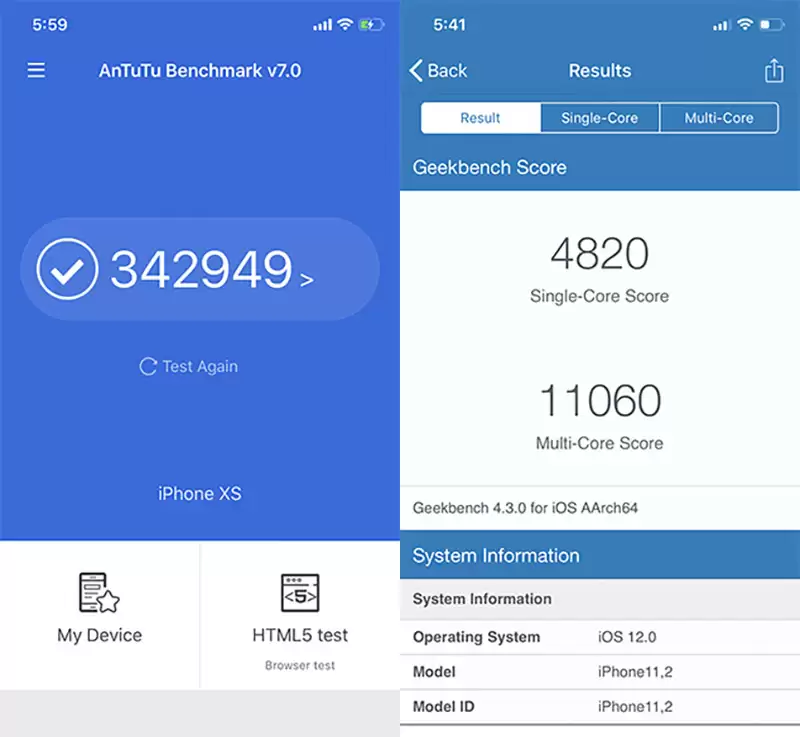 Điểm Antutu Benchmark trên iPhone Xs Điểm Antutu Benchmark trên iPhone Xs