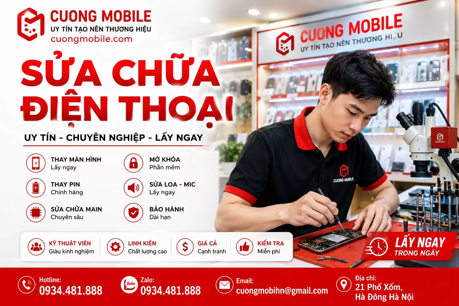 Sửa điện thoại ở Phố Xốm